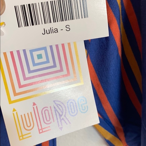 NWT LuLaRoe Julia Dress Multicolor Stripes Size S - Picture 4 of 6